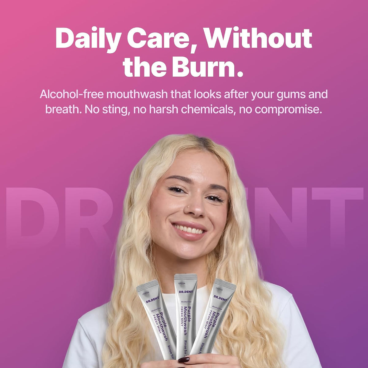 Instant Purple Teeth Whitening Mouthwash - Neutralize Yellow Tones in 30 Seconds
