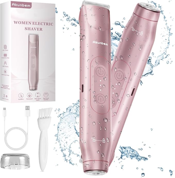 2-in-1 Electric Bikini Trimmer & Women Shaver for Smooth, Painless Body Hair Removal