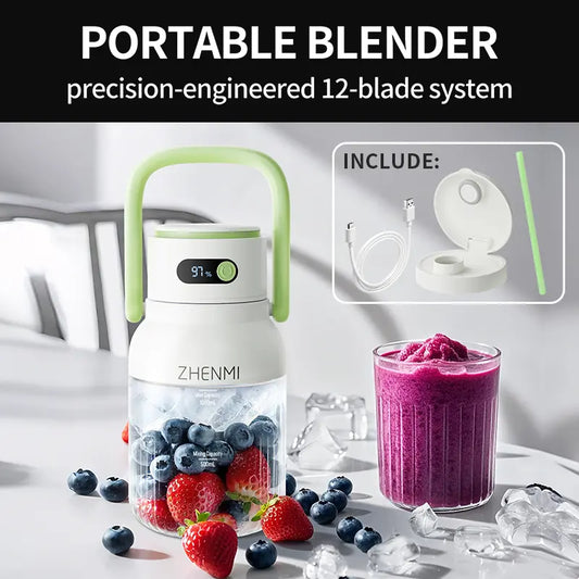 1000ml Cordless Portable Blender – Fresh Smoothies Anywhere, Anytime