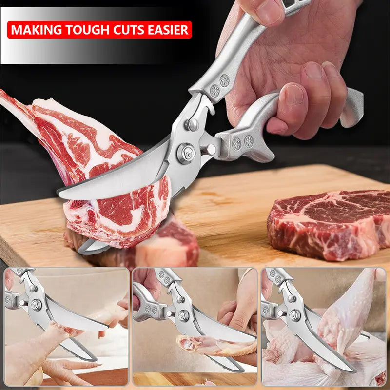 Heavy-Duty Stainless Steel Poultry Shears for Effortless Bone Cutting