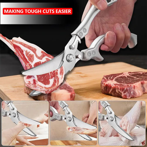Heavy-Duty Stainless Steel Poultry Shears for Effortless Bone Cutting