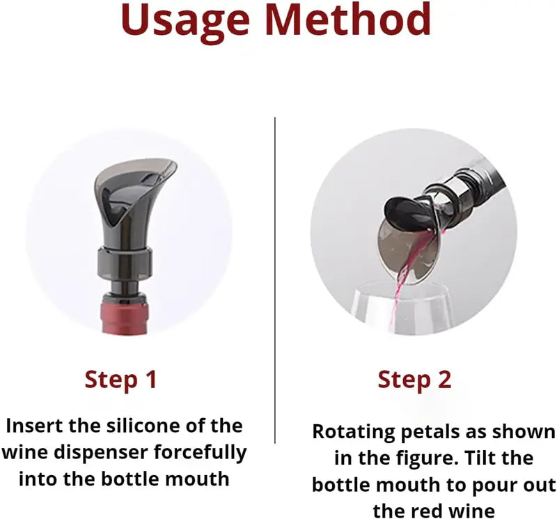 2-in-1 Petal Wine Pourer & Stopper: Drip-Free Aerator