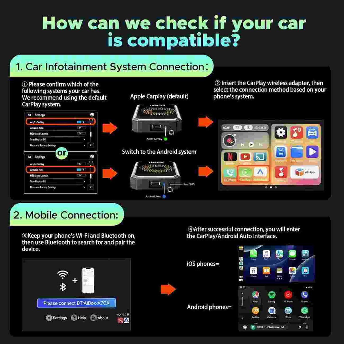 Convert Wired CarPlay to Wireless & Stream HD Video On-The-Go