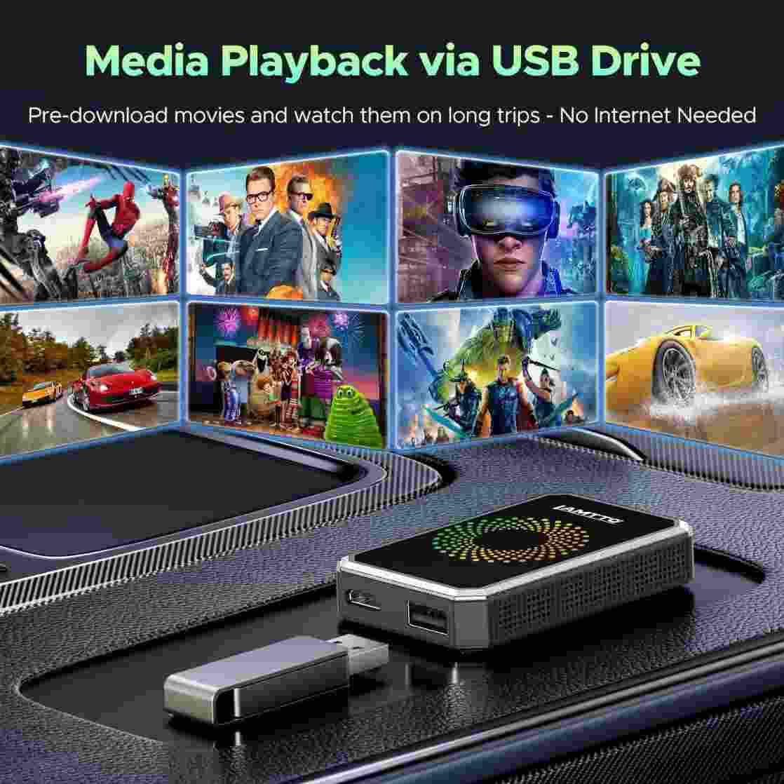 Convert Wired CarPlay to Wireless & Stream HD Video On-The-Go