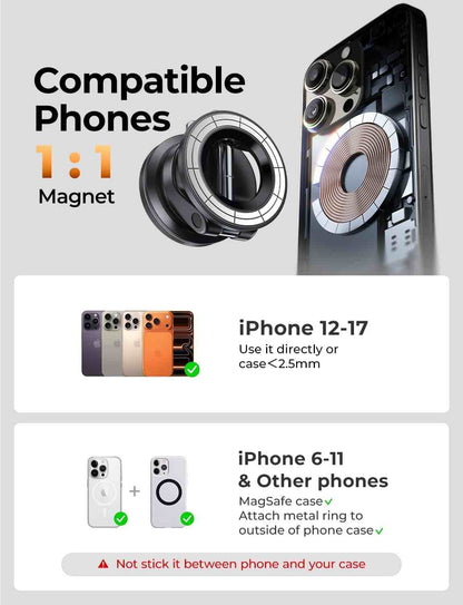 Electric Auto-Suction Magnetic Car Mount for MagSafe