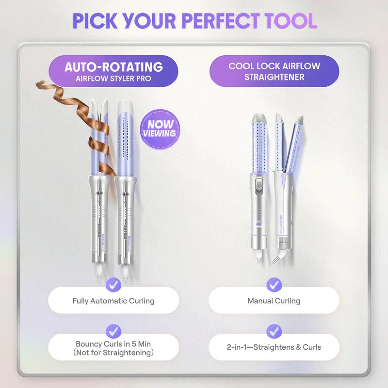 Effortless Curls in Seconds with Airflow Auto-Rotating Styler