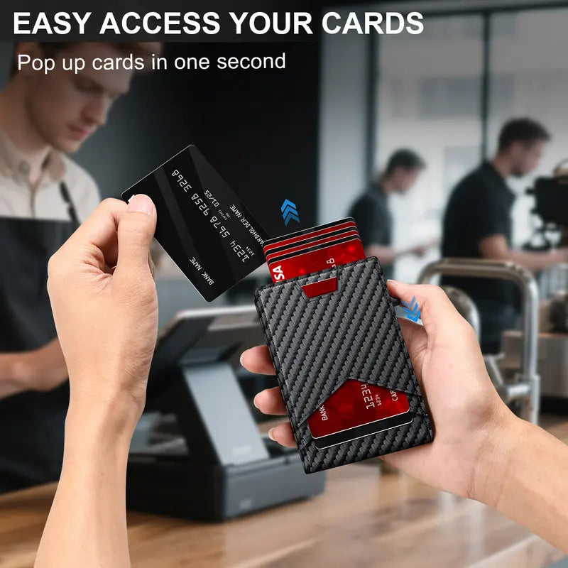 Pop-Up Minimalist RFID Blocking Leather Wallet