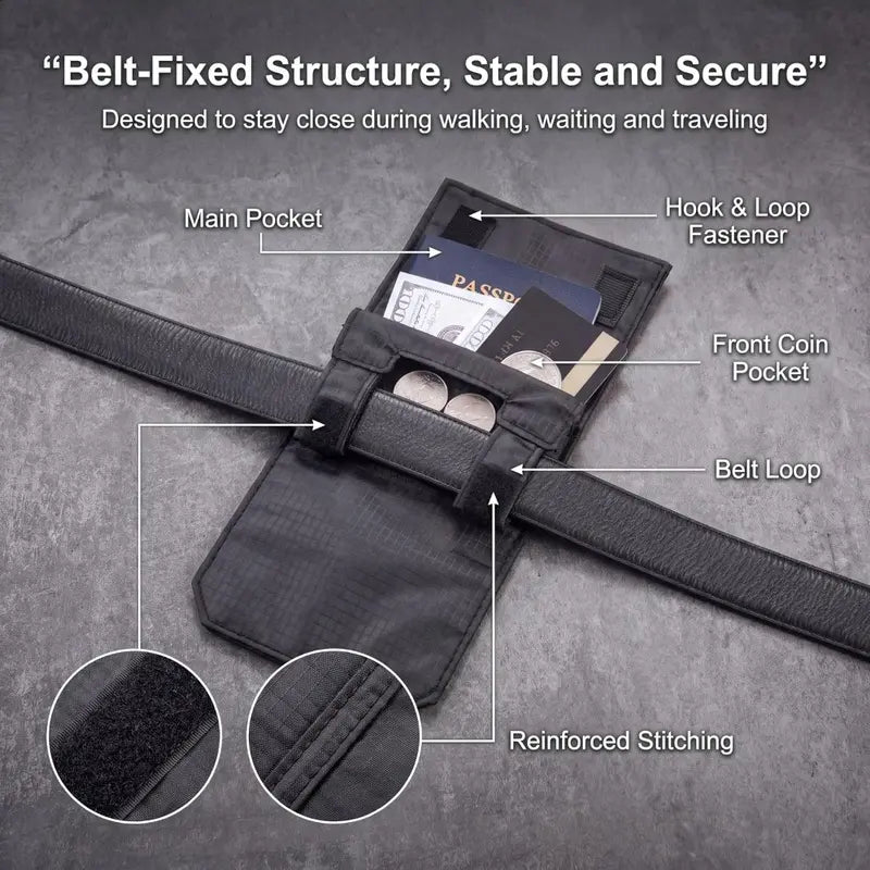 Ultra-Slim Anti-Theft Passport Pouch & Hidden Travel Waist Belt | 2 Pack per Set