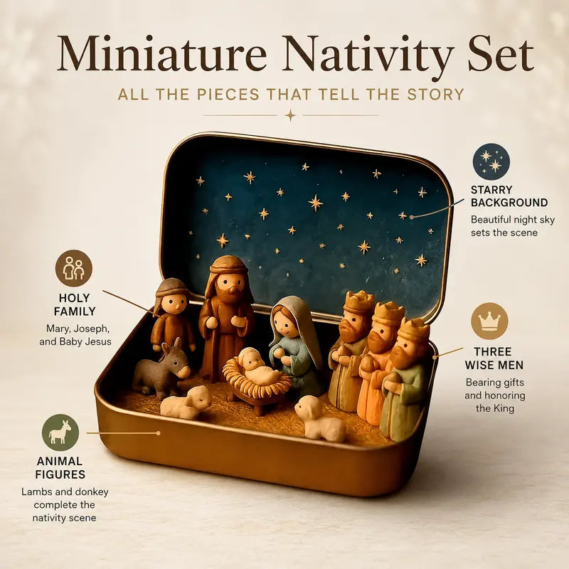 Portable Miniature Nativity Keepsake Set