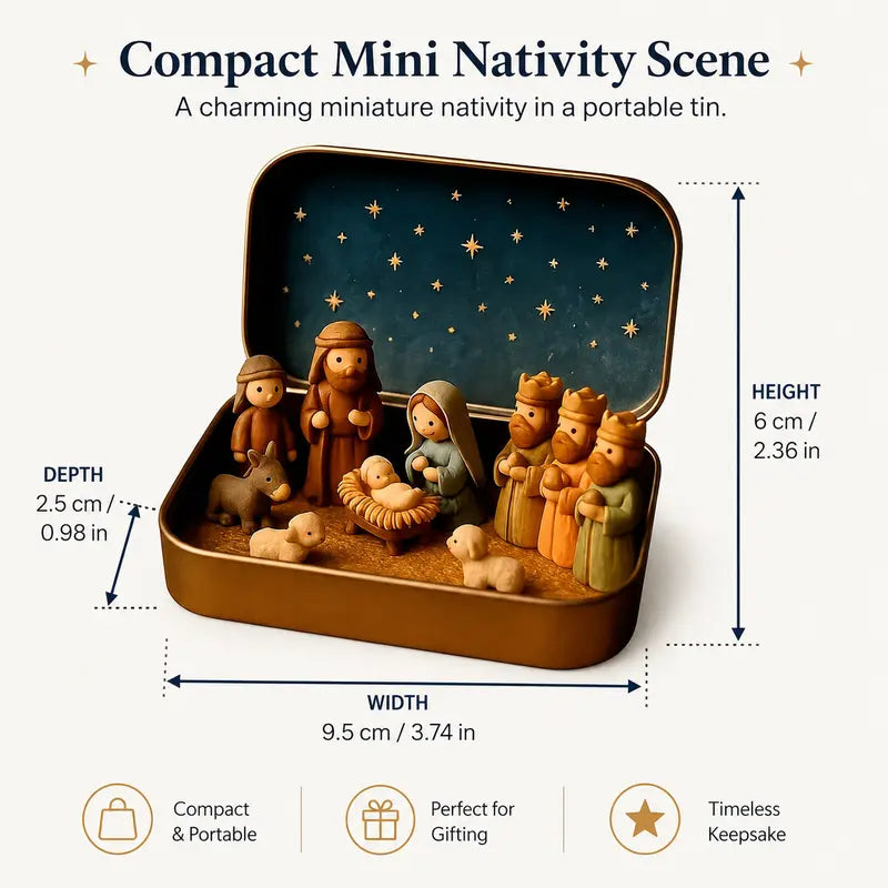 Portable Miniature Nativity Keepsake Set