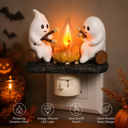 Ghost Campfire Night Light with Real Flickering Flame Effect