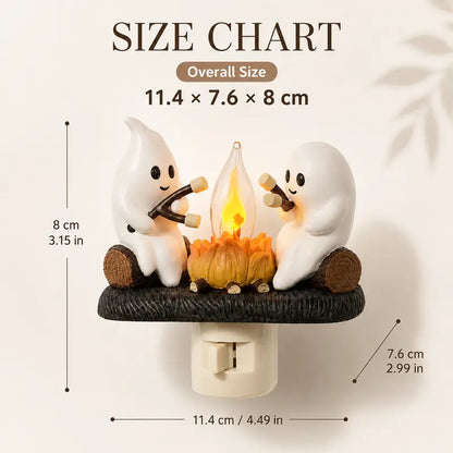 Ghost Campfire Night Light with Real Flickering Flame Effect
