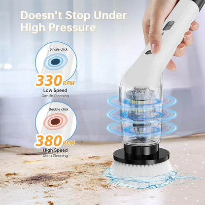 Stop Bending & Scrubbing: Cordless Electric Spin Scrubber Deep Cleans Every Corner Instantly